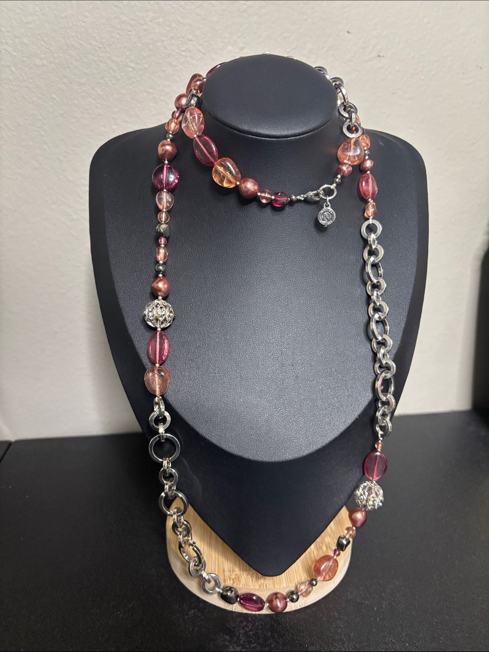 Napier Mixed Pink and Copper Beaded Statement Necklace - Women Jewelry